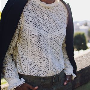 Sezane eyelet top